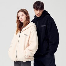 모즈모즈 시그니처 자수 후드집업 뽀글이 플리스 자켓