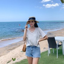 엑스 꼬임 반팔티셔츠