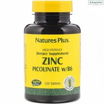 징크 피콜리내이트 아연 비타민B6 피리독신 HCI 통현미 단백질 포함 120개입 글루텐 프리 아연진크