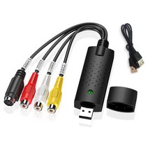 USB2.0 VHS To DVD 컨버터 RCA CVBS AV S-비디오 오디오 보안 카메라 TV 박스 플레이어 녹화 캡처 카드 NT, 01 Black