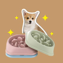 강아지 고양이 급체 과식 비만 체중 조절 밥그릇, 블루