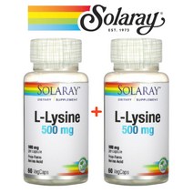 (1+1) 솔라레이 L Lysine 엘 라이신 HCL 필수 아미노산 L리신 이뮨 500mg 60 베지캡슐 2팩