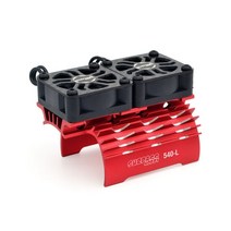 Surpass Hobby 540 전기 금속 모터 냉각 팬 36mm 더블 쿨 방열판 슈트 1/8 1/10 모델 자동차 RC 부품, [05] 540 L Red
