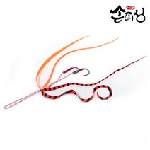 손피싱 N 타입 타이라바 스커트 채비 참돔 타이라바 선상 바다낚시, 레드지브라&블랙