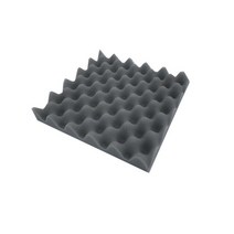 25x25x2cm 녹음 스튜디오 방음 폼 피라미드 흡음 벽 처리 보드 난연성 보호 스폰지 팩, 회색