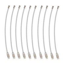 멀티 컬러 스테인레스 와이어 키체인 케이블 스틸 키링 루프 다양한 ID 태그 6 인치 1.5mm 10 팩, 03 Silver 10pcs