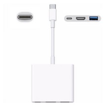 Apple USB-C 디지털 AV 멀티 포트 어댑터 MJK2AM/A HDMI 및 플러그 앤 플레이 용 Gen uine, 협력사, 0 WHITE