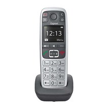 Gigaset E560H – 무선 시니어 폰 SOS용 추가 핸드셋 기능 유선 전화 볼륨 증폭 (플래티넘 1팩), E560H extra handset