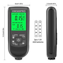 폭 측정기 hw-300hw-300pro 코팅 두께 게이지 0-2000um 자동차 페인트, 블랙 hw-300pro