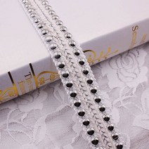 의류 재봉 천폴리에스터 직조 아크릴 리본 트림 1 야드 3cm 크리미 레이스 원단 바느질 액세서리 DIY, 01 WHITE