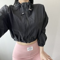 크롭 소매밴딩 루즈핏 간절기 바람막이 집업 재킷 5컬러