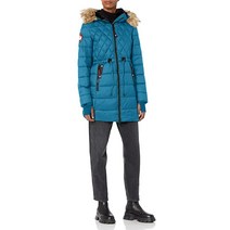 CANADA WEATHER GEAR 여성용 미드웨이트 롱 글레이셔 쉴드 재킷 올리브/블랙., Peacock Black