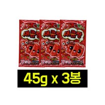 (무배)새콤짱 딸기맛 45g x 3봉/새콤달콤/아이셔/사탕, (무배)새콤짱 딸기맛 45g x 3봉/