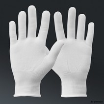 두손 민자 폴리 속장갑 백색, 사이즈_M