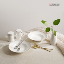 오너클랜 한국도자기 네오골드 파스타볼세트 10p 포크스푼 포함, 실버, 본품