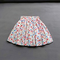 꽃치마 봄 여름 큰 아이 소녀 코 튼 인쇄 꽃 Pleated 스커트 탄성 높은 허리 미니 옷 3-16