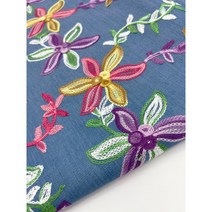 청해지 꽃자수원단 면직기원단 셔츠 브라우스 원피스 바지 앞치마 부드러운 봄 가을 원단