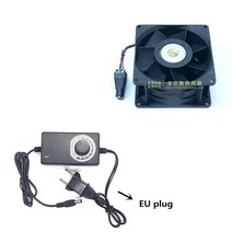 배기휀 환기팬 냄새제거 높은 풍량 9cm 92*50mm 12V 2.10A 9050 듀얼 모터 블레이드 자동차 부스터 냉각 팬, 04 EU plug_01 고정 컬러_01 Black