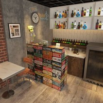 안내데스크 카운터 인포데스크 레트로 바 의류 매장 점원 카운터 미용실 케이터링 프런트 데스크 리셉션, 03 80-40-101cm