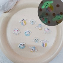 [요고살래]데코덴 미니 야광 시나모롤 5종 슬리퍼 실내화 신발장식 폰케이스 부자재 레진아트 탑구 만들기 파츠 DIY 재료, 핑크