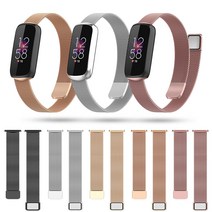 Fitbit luxe용 스테인리스 스틸 스트랩, silver