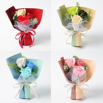 [도매플랜]비누 장미 미니 꽃다발 발렌타인데이 생일 비누꽃 졸업식 로즈데이, PL529 레드