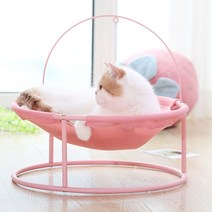 반려동물 원형 메쉬 해먹 침대 하우스 강아지 고양이 겸용 (2컬러), 핑크