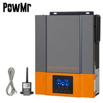 파워뱅크 powmr 3.2kva 하이브리드 태양광 인버터 220vac 출력 전원 은행 mppt 80a 태양열 충전 컨트롤러 지원 24v 리튬 배터리 및 와이파이, 와이파이가 있는 인버터, 220-240v