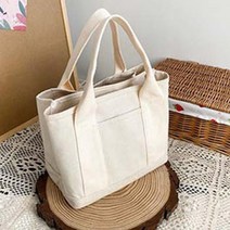 미니 에코백 여자 캔버스 가방 아이보리 토트백 장바구니 쇼퍼백 마트