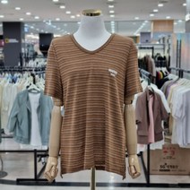 꾸즈 V넥 슬림핏 스트라이프 티셔츠 CO727T1
