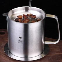 애플트레이더 독일SSGP 식용유 분리기 304sus 튀김망 냄비 필터 분리 1000ml 1500ml