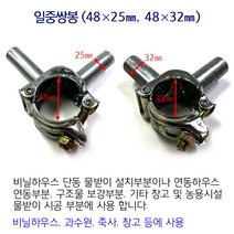 일중쌍봉 일중외봉 비닐하우스 시설자재 농자재 하우스자재 하우스부속, 일중쌍봉/48mm×25mm, 1개