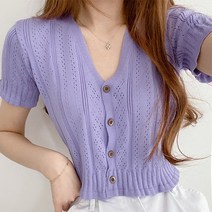 입꼬 썸머 펀칭 반팔 크롭가디건5color(초상권및상표권특허)