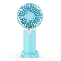 대용량 이중 배터리 항속 미니 휴대용 선풍기 탁상용 무선 선풍기 4000mAh, 하늘빛