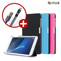 이스카이 갤럭시탭 A6 10.1 스마트 북커버 케이스 (+거치형 고속 케이블_5핀_2m) SM-T580 T585, 스마트_핫핑크(+거치 케이블_5핀_2m)