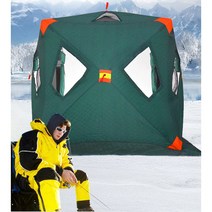 겨울 캠핑용 아이스 낚시텐트 얼음낚시 방풍보온텐트, 그린, 특대형(4-6인용)