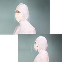 반도체 식품공장 해썹 제전 방진후드 작업모 정전기방지 실험실 LCD 추천 청정, XL, WHITE