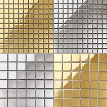 자기질 모자이크 타일 벽 바닥 25mm 48mm 메탈 욕실 포세린 수영장 주방 현관 학원, [M2]25mm메탈골드