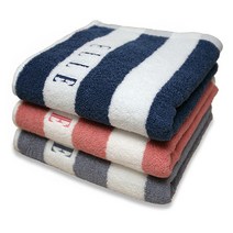 [엘르] ELLE 스트라이프 코마사 세면타올 호텔수건(165g), 인핑, 1개
