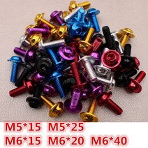 자동차 볼트 너트 범용 5MM 6MM 부품 M6 오토바이 나사 가와사키 혼다 스즈키 베 넬리 베스파 야마하 모토, 01 10 PCS black_01 M5 X 15