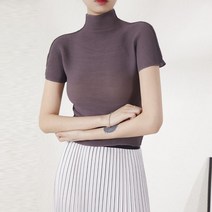 플리츠 탑 1036 티셔츠 하프 터틀넥 주름 반팔 슬림핏 미우새 옷 학부모 룩 20대 30대 40대 50대 60대 여자