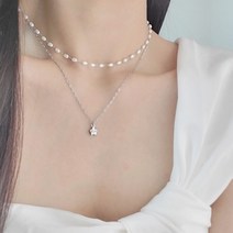 리앙제이 자체제작 핸드메이드 핵진주 앤 썬드롭 레이어드 목걸이 세트