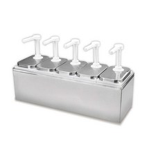 카페 시럽 펍핑기 오일 소스 펌프통 대형 대용량 용기, 2L/3구획소스펌프(베이스포함)