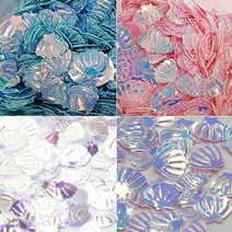 조개 글리터 100g 슬라임재료 파츠 도매 스팽글 토핑, 화이트 AB