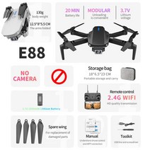 와이파이 FPV 드론 항공 광각 HD 높이 고정 접이식 쿼드콥터 RC 선물 E88 프로 4K 카메라 전문가용드론 4k어지원 자동회귀 gps전문가용 드론drone 4k드론 장난감dr, [01] Black-No C-1B