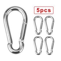 20pcs 미니 Carabiner 키 체인 알루미늄 합금 D-링 버클 봄 스냅 훅 클립 야외 캠핑 매일 사용, [01] 5pcs (Silver)