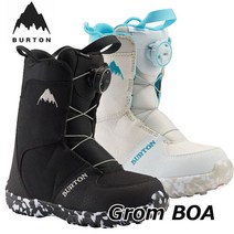 버튼 스노우보드 부츠 신발 보아 키즈 어린이 그롬 BURTON일본, 화이트, 19.5cm