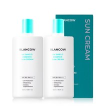 블랑카우 무기자차 에센스 선크림 촉촉한 로션형 순한 블루라이트 차단 SPF50+ PA++++, 2개, 55ml