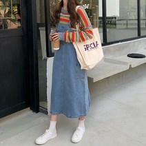데님 멜빵 원피스 사계절용 세련된 다목적 캐주얼 서스펜더 롱 스커트 2022 년 신상품