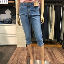 뱅뱅 여성 속밴딩 스판 7부 청바지 NQH357-0